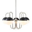 Load image into Gallery viewer, Farmhouze Light-Modern 5-Light Goose Arm Opal Glass Globe Chandelier-Chandelier-Nickel-