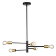 Load image into Gallery viewer, Farmhouze Light-Modern 5-Light Metal Sputnik Linear Chandelier-Chandelier-Black+Brass-