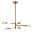 Load image into Gallery viewer, Farmhouze Light-Modern 5-Light Metal Sputnik Linear Chandelier-Chandelier-Gold-