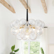 Load image into Gallery viewer, Farmhouze Light-Modern 6-Light Dimmable Cluster Glass Globe Bubble Chandelier-Chandelier-6-Light-Black