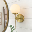 Load image into Gallery viewer, Farmhouze Light-Modern Brass 1-Light Frosted Glass Globe Wall Sconce-Wall Sconce-1-Light-Brass (Pre-Order)