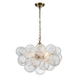 Load image into Gallery viewer, Farmhouze Light-Modern Luxe Swirled Glass Globe Bubble Chandelier-Chandelier-3-Light-Brass