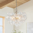 Load image into Gallery viewer, Farmhouze Light-Modern Luxe Swirled Glass Globe Bubble Chandelier-Chandelier-3-Light-Nickel