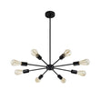 Load image into Gallery viewer, Farmhouze Light-Modern Mid-Century Linear Sputnik Pendant Light-Chandelier-Black-6-Light