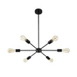 Load image into Gallery viewer, Farmhouze Light-Modern Mid-Century Linear Sputnik Pendant Light-Chandelier-Black-6-Light