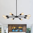 Load image into Gallery viewer, Farmhouze Light-Modern Mid-Century Linear Sputnik Pendant Light-Chandelier-Black-8-Light