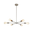 Load image into Gallery viewer, Farmhouze Light-Modern Mid-Century Linear Sputnik Pendant Light-Chandelier-Black+Brass-6-Light