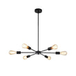 Load image into Gallery viewer, Farmhouze Light-Modern Mid-Century Linear Sputnik Pendant Light-Chandelier-Black+Brass-8-Light