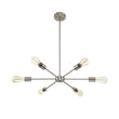 Load image into Gallery viewer, Farmhouze Light-Modern Mid-Century Linear Sputnik Pendant Light-Chandelier-Nickel-6-Light