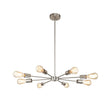 Load image into Gallery viewer, Farmhouze Light-Modern Mid-Century Linear Sputnik Pendant Light-Chandelier-Nickel-6-Light