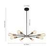 Load image into Gallery viewer, Farmhouze Light-Modern Mid-Century Linear Sputnik Pendant Light-Chandelier-Nickel-6-Light
