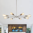 Load image into Gallery viewer, Farmhouze Light-Modern Mid-Century Linear Sputnik Pendant Light-Chandelier-Nickel-8-Light