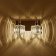 Load image into Gallery viewer, Farmhouze Light-Square Crystal Shade Vanity Light-Wall Sconce-2-Light-Chrome