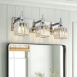 Load image into Gallery viewer, Farmhouze Light-Square Crystal Shade Vanity Light-Wall Sconce-3-Light-Chrome