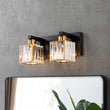 Load image into Gallery viewer, Farmhouze Light-Square Crystal Shade Vanity Wall Sconce-Wall Sconce-2-Light-Black + Gold