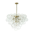 Load image into Gallery viewer, Farmhouze Light-Stunning 9-Light Glass Ball Cluster Bubble Chandelier-Chandelier-Brass-