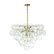 Load image into Gallery viewer, Farmhouze Light-Stunning 9-Light Glass Ball Cluster Bubble Chandelier-Chandelier-Brass-