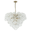 Load image into Gallery viewer, Farmhouze Light-Swirled Glass Globe Brass Cluster Bubble Chandelier-Chandelier-Brass-
