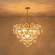 Load image into Gallery viewer, Farmhouze Light-Swirled Glass Globe Brass Cluster Bubble Chandelier-Chandelier-Brass-