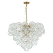 Load image into Gallery viewer, Farmhouze Light-Swirled Glass Globe Brass Cluster Bubble Chandelier-Chandelier-Brass-