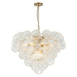 Load image into Gallery viewer, Farmhouze Light-Swirled Glass Globe Brass Cluster Bubble Chandelier-Chandelier-Brass-