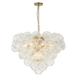 Load image into Gallery viewer, Farmhouze Light-Swirled Glass Globe Brass Cluster Bubble Chandelier-Chandelier-Brass-