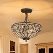 Load image into Gallery viewer, Farmhouze Light-Vintage Bronze Crystal Bowl Semi Flush Ceiling Light-Ceiling Light-Bronze-