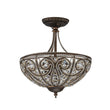 Load image into Gallery viewer, Farmhouze Light-Vintage Bronze Crystal Bowl Semi Flush Ceiling Light-Ceiling Light-Bronze-