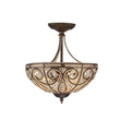 Load image into Gallery viewer, Farmhouze Light-Vintage Bronze Crystal Bowl Semi Flush Ceiling Light-Ceiling Light-Bronze-