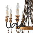 Load image into Gallery viewer, Farmhouze Light-Vintage Candle Wood Beaded Empire Chandelier-Chandelier--