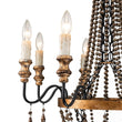 Load image into Gallery viewer, Farmhouze Light-Vintage Candle Wood Beaded Empire Chandelier-Chandelier--