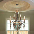 Load image into Gallery viewer, Farmhouze Light-Vintage Candle Wood Beaded Empire Chandelier-Chandelier--