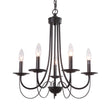 Load image into Gallery viewer, Farmhouze Lighting-Farmhouse 5 Light Black Metal Chandelier-Chandelier-Default Title-