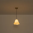 Load image into Gallery viewer, 1-Light Milk White Glass Pleated Twirling Gown Pendant
