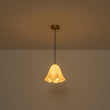Load image into Gallery viewer, 1-Light Milk White Glass Pleated Twirling Gown Pendant

