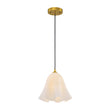 Load image into Gallery viewer, 1-Light Milk White Glass Pleated Twirling Gown Pendant
