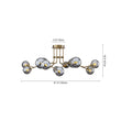 Load image into Gallery viewer, 12-Light Smoked Glass Bubble Branch Semi Flush Mount
