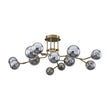 Load image into Gallery viewer, 12-Light Smoked Glass Bubble Branch Semi Flush Mount
