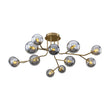 Load image into Gallery viewer, 12-Light Smoked Glass Bubble Branch Semi Flush Mount
