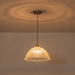 Load image into Gallery viewer, Scandinavian 1-Light Striped Glass Dome Kitchen Pendant
