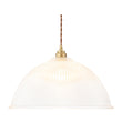 Load image into Gallery viewer, Scandinavian 1-Light Striped Glass Dome Kitchen Pendant

