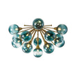 Load image into Gallery viewer, 15-Light Ombre Blue Glass Bubble Brass Sputnik Semi Flush Mount
