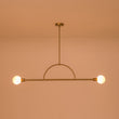 Load image into Gallery viewer, 2-Light Simple Linear Opal Glass Globe Island Chandelier
