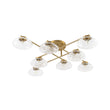 Load image into Gallery viewer, 8-Light Sputnik Artisan Water Glass Oval Globe Brass Semi Flush
