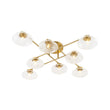 Load image into Gallery viewer, 8-Light Sputnik Artisan Water Glass Oval Globe Brass Semi Flush
