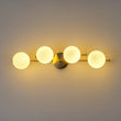 Load image into Gallery viewer, 4-Light Layered Linear Frosted Glass Globe Vanity Wall Lamp
