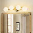 Load image into Gallery viewer, 4-Light Layered Linear Frosted Glass Globe Vanity Wall Lamp
