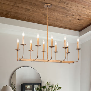 French Country Luxe Linear Candle Kitchen Island Pendant