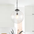 Load image into Gallery viewer, Modern 1-Light Clear Fluted Glass Globe Kitchen Pendant
