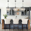 Load image into Gallery viewer, Modern 1-Light Clear Fluted Glass Globe Kitchen Pendant
